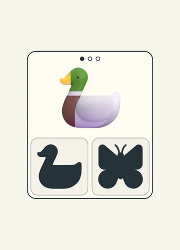 Find the shadow game: which one is the duck's shadow
